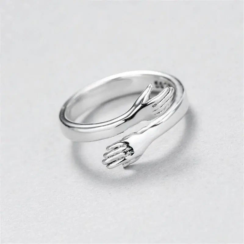 SILVER ADJUSTABLE HUG RING - Edith & Mae