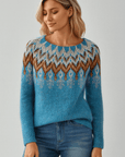 SILVIA™ - RETRO - SWEATER [BLUE] - Edith & Mae