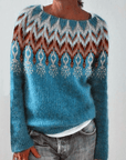 SILVIA™ - RETRO - SWEATER [BLUE] - Edith & Mae
