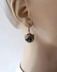 SPHERICAL DRAGONFLY EARRINGS IN ANTIQUE GOLD - Edith & Mae