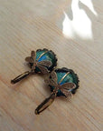 SPHERICAL DRAGONFLY EARRINGS IN ANTIQUE GOLD - Edith & Mae