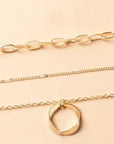 VINTAGE GOLD LAYERED CHAIN & PENDANT NECKLACE - Edith & Mae